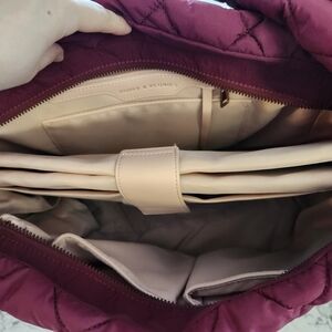 Poppy & Peonies Deep Red Quilted Hobo Bag